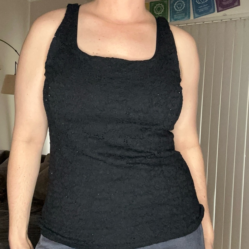 White House Black Market Black Fitted Sleeveless Tank Top